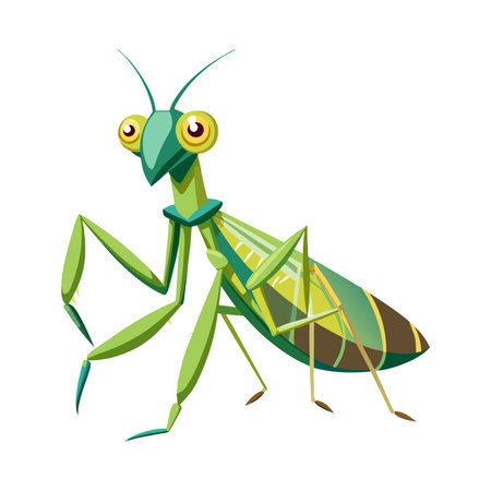Cute Praying Mantis Characterのイラスト素材