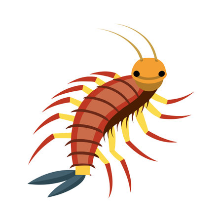Charming House Centipedes on White Backgroundのイラスト素材