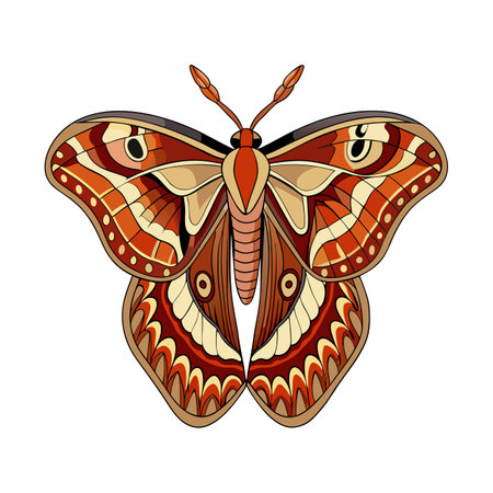 Attacus Atlas Vibrant Vector Artのイラスト素材