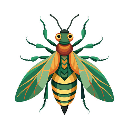 Omocestus Viridulus Artistic Vector Designのイラスト素材