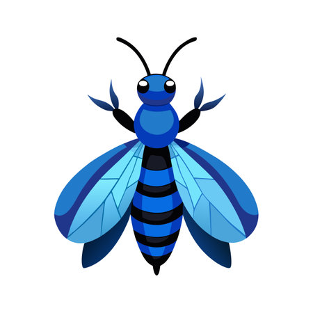 Xylocopa Caerulea Artistic Vector Designのイラスト素材