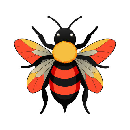 Bombus Lapidarius Engaging Vector Illustrationのイラスト素材