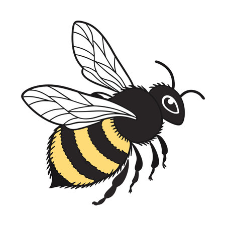 Stylish Bumblebee Illustration on Whiteのイラスト素材