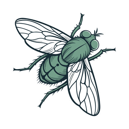Calliphora Vicina Fly Design on Whiteのイラスト素材