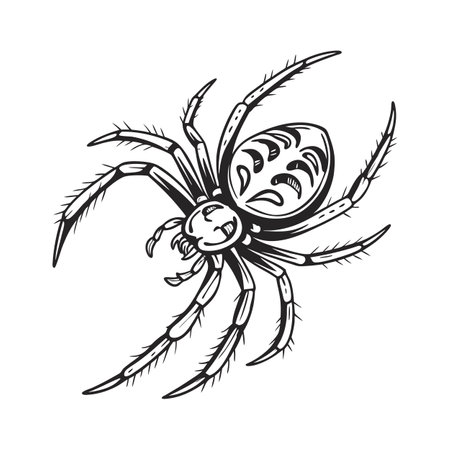 Spider on Bright White Backgroundのイラスト素材