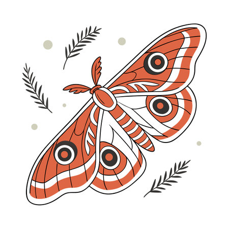 Beautiful Automeris Belti Moth Designのイラスト素材