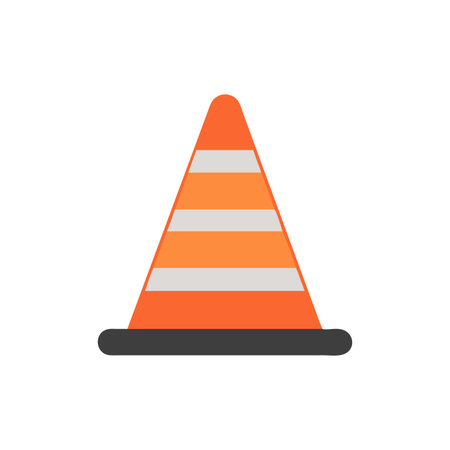 Stylish road cone vector illustration for construction sitesのイラスト素材