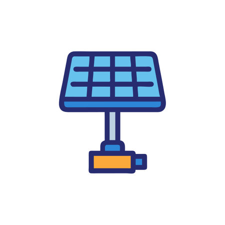 Stylish solar-powered construction light vector illustrationのイラスト素材