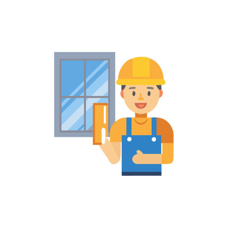 Qualified Window Installer Icon Designのイラスト素材