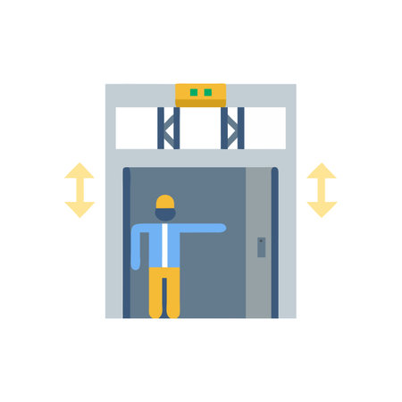 Stylish Elevator Installation Icon for Engineersのイラスト素材