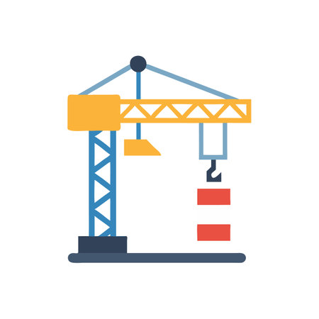 Tower Crane Icon for Construction Managementのイラスト素材