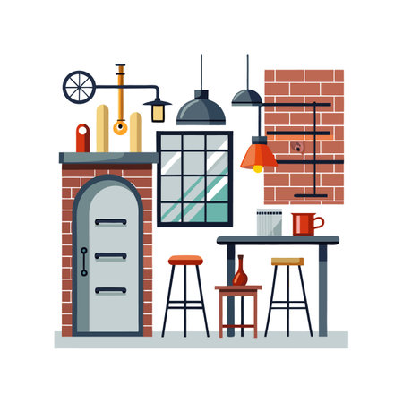 Elegant Icons for Industrial Spacesのイラスト素材