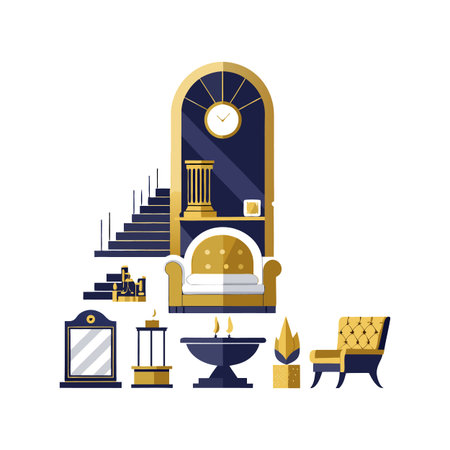 Stylish Icons for Luxury Interior Designsのイラスト素材