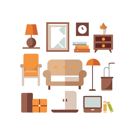 Elegant Icons for Modern Sofa Designsのイラスト素材