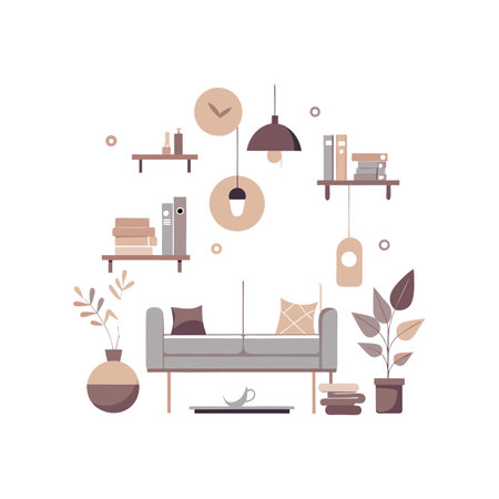 Chic Minimalist Icons for Interior Designingのイラスト素材