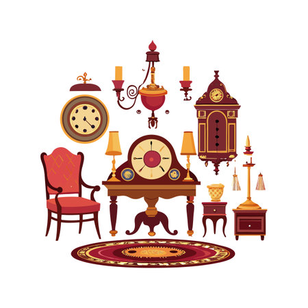 Stylish Icons for Classic Traditional Interiorsのイラスト素材