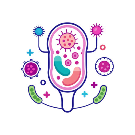 Illustration of Bacteria Causing Urinary Tract Infectionsのイラスト素材