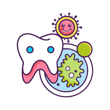 Dental Plaque and Tooth Decay Caused by Bacteriaのイラスト素材