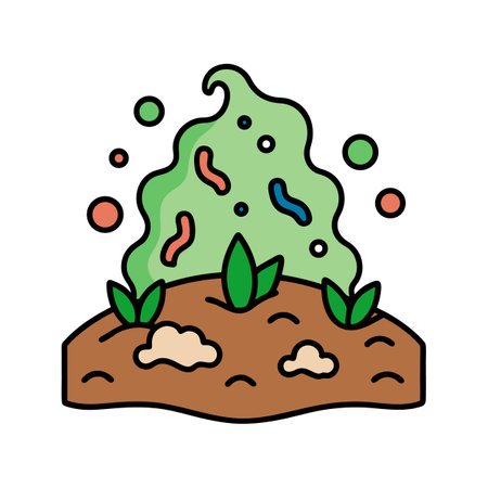 Bacteria Consuming Dead Organic Matter in Soilのイラスト素材