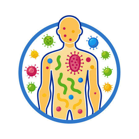 Investigating Natural Microflora Bacteria on Human Skinのイラスト素材