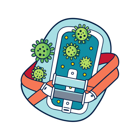 Exploring Bacterial Life on Airplane Seat Beltsのイラスト素材