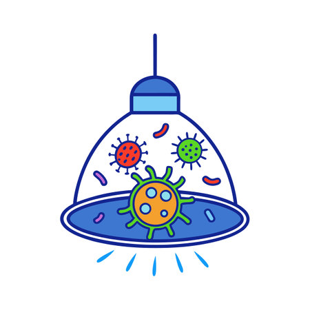 Bacteria Found on Ceiling Light Fixtures of Homesのイラスト素材