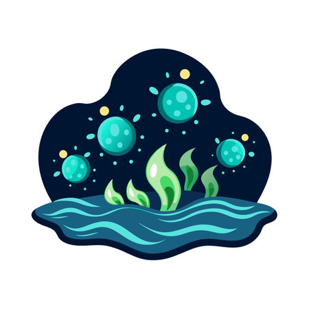 Understanding Bioluminescent Bacteria in Ocean Illuminationのイラスト素材