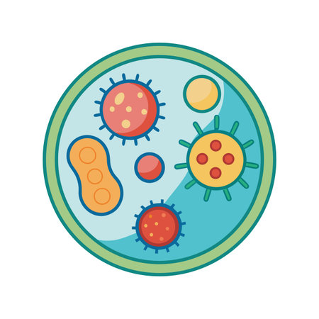 Evaluating Bacteria Resistance with Antibiotic Discsのイラスト素材