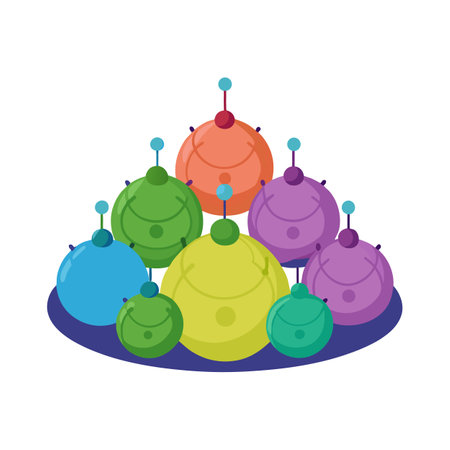 Bacterial Chromatic Colonies on White Backgroundのイラスト素材