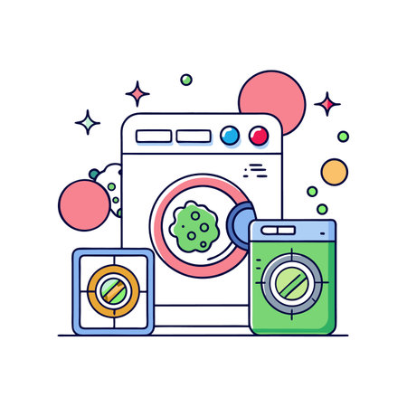 Exploring Bacterial Presence on Shared Laundry Machinesのイラスト素材