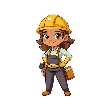 Female Worker Carrying Tool Beltのイラスト素材