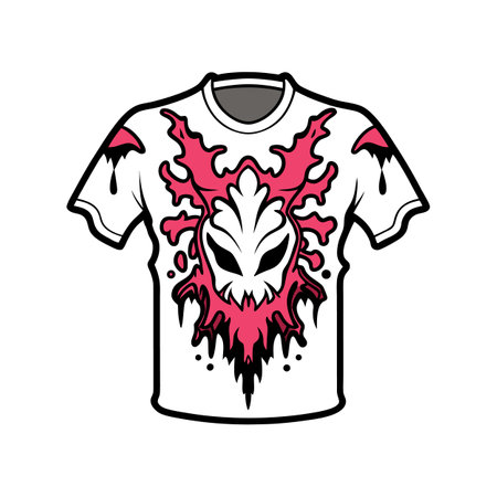 Modern Artistic Ink Blot Tee Designのイラスト素材