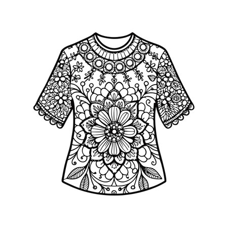 Trendy Delicate Floral Lace Tee Illustrationのイラスト素材