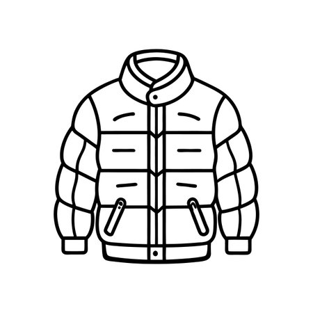 Innovative Outline Design of Puffy Quilted Jacketのイラスト素材