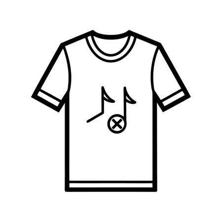 Stylish Outline of Worn-In Music Band Teeのイラスト素材