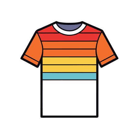 Unique Bold Outline of Sunset Gradient Tee Artのイラスト素材