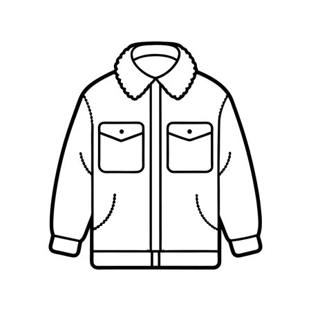 Unique Bold Outline of Warm Sherpa Shirt Artのイラスト素材