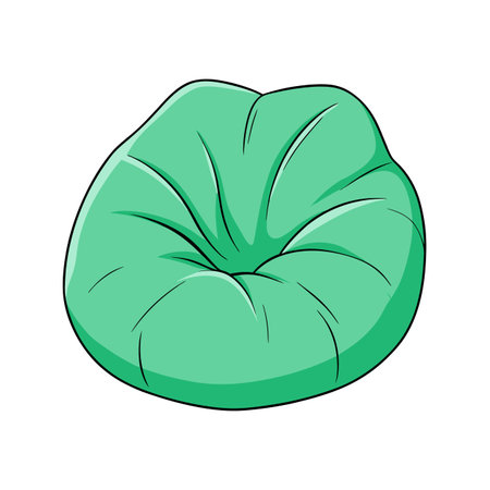 Cartoon bean bag chair illustration in mint greenのイラスト素材