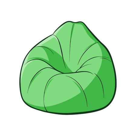 Illustration of a comfortable green bean bag chairのイラスト素材