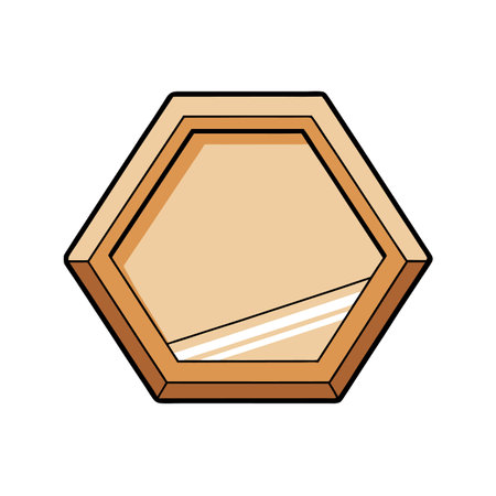 Tan Hexagon Frame with Transparent Reflectionのイラスト素材