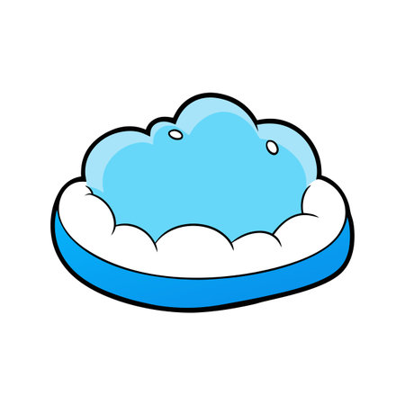 Cartoon Blue Cloud Design Element Illustration Vector Graphicのイラスト素材