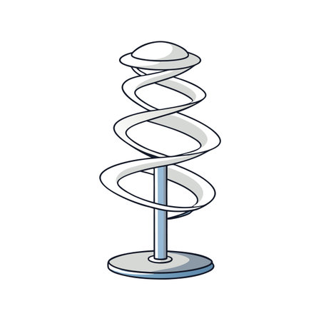 Abstract White Spiral Sculpture on a Pedestalのイラスト素材