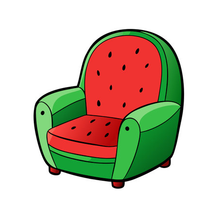 Fun watermelon chair vector graphic with bright colorsのイラスト素材