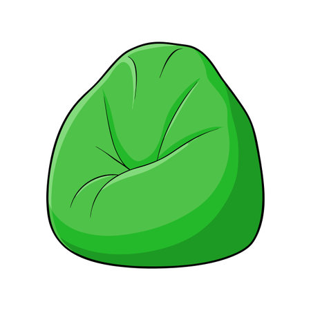 Green beanbag chair isolated on white background illustrationのイラスト素材