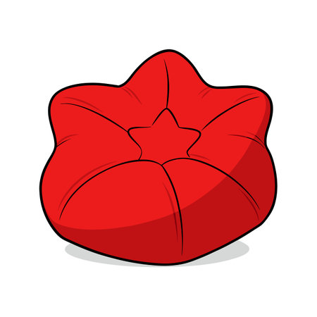 Cartoon Red Beanbag Chair on White Background Illustrationのイラスト素材