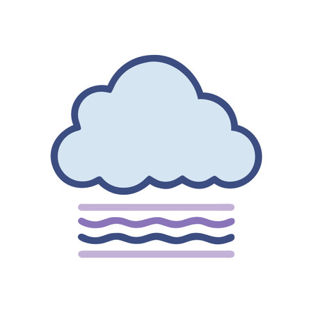Fog over water, graphic design, weather condition iconのイラスト素材