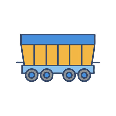 Colorful railway wagon vector illustration on black backgroundのイラスト素材