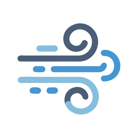 Stylized wind icon vector in light and dark blueのイラスト素材