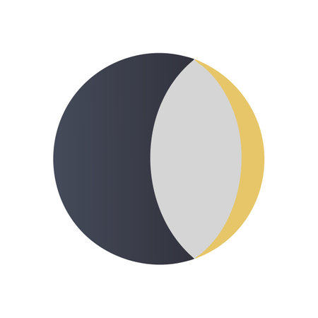 Crescent Moon Phase: Isolated Astrological and Celestial Illustrationのイラスト素材