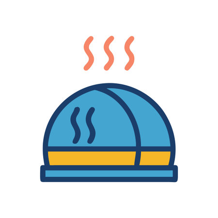 Steaming food under cloche service icon illustration vectorのイラスト素材